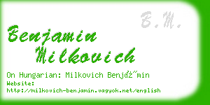 benjamin milkovich business card